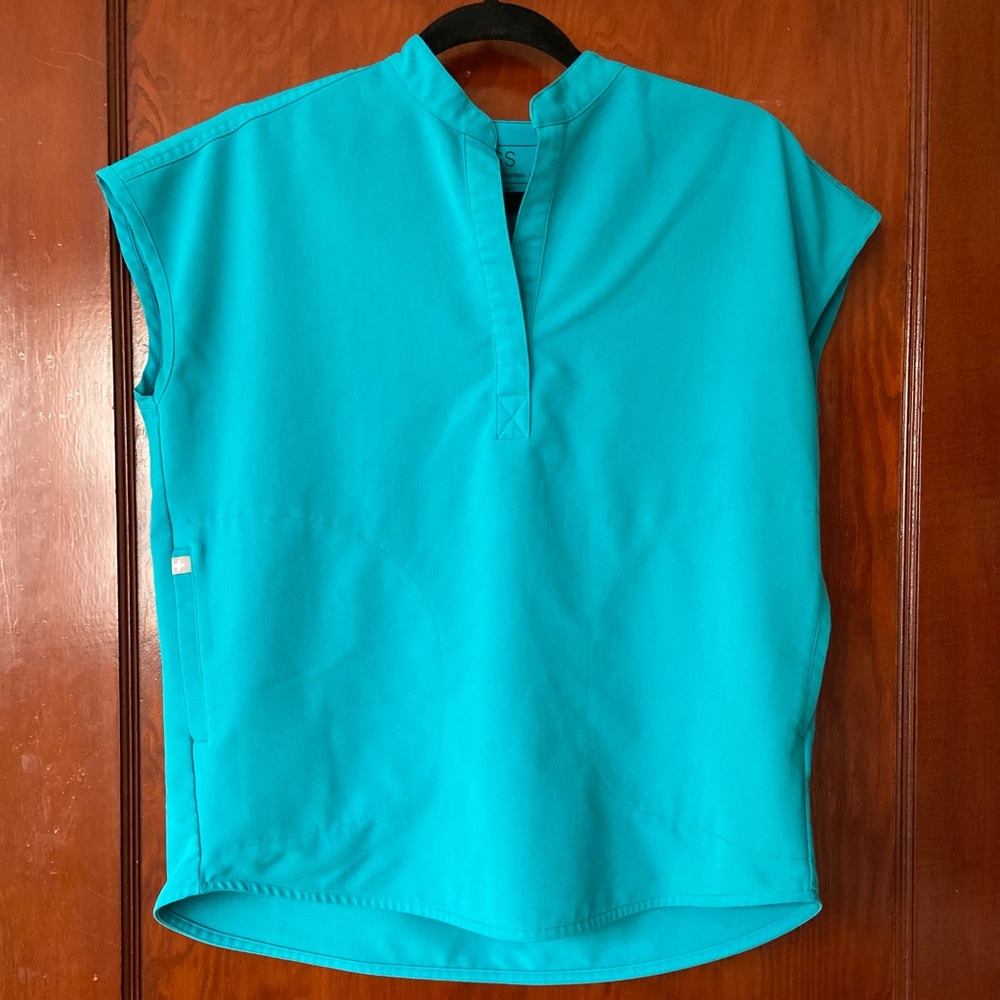 Teal rafaela scrub top